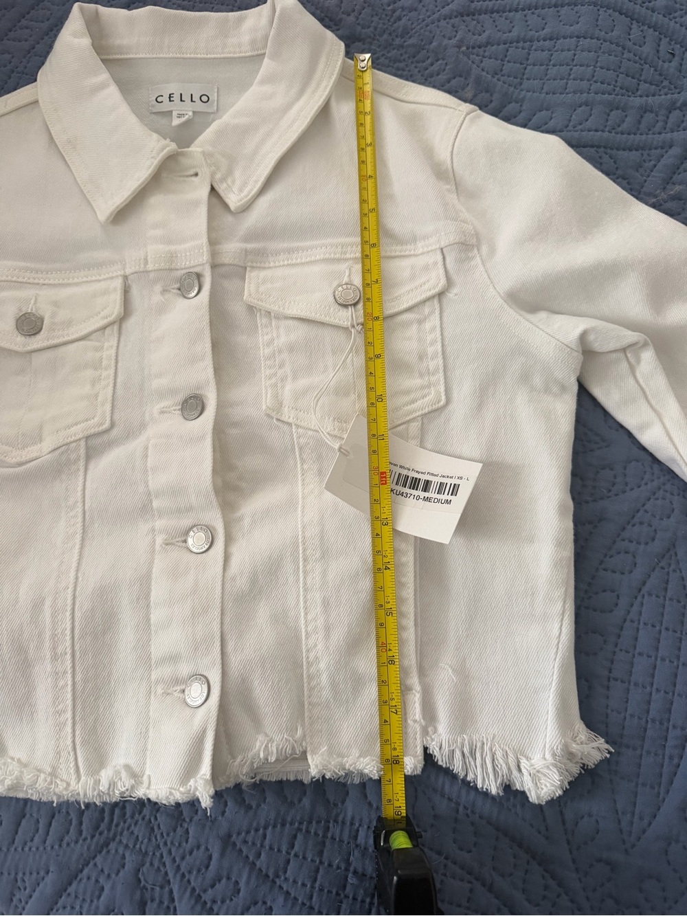 Cello Off-White Cropped Denim Jacket - Picture 13 of 13